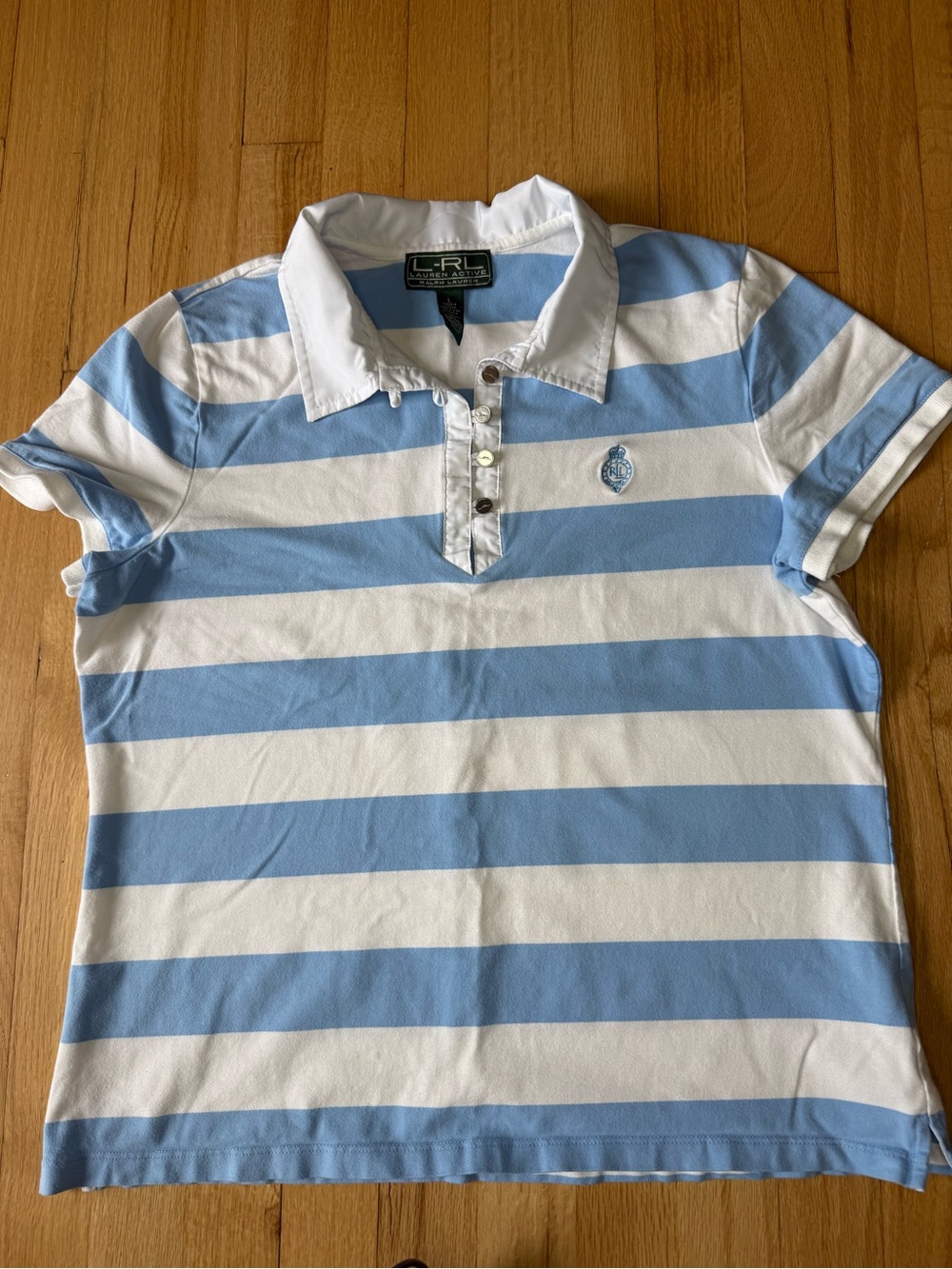 Ralph Lauren Blue & White Striped Polo Shirt